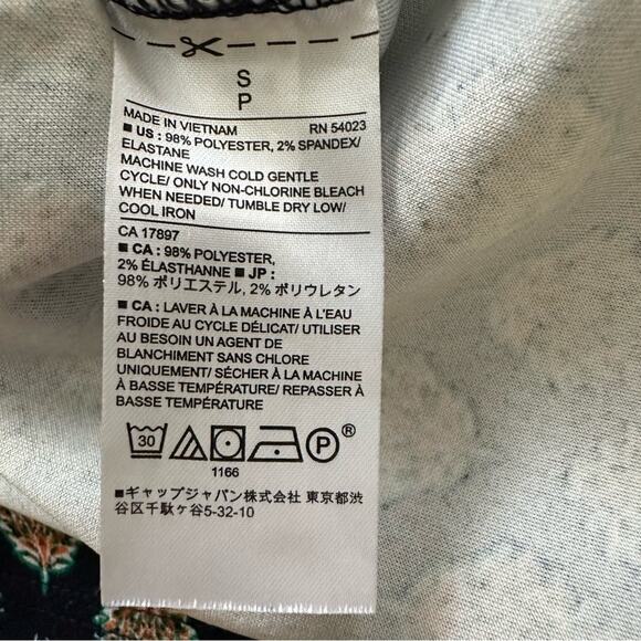 Banana Republic Factory Dress Blue Print Sleeveless Back Cut Out Shift Small - Picture 10 of 11